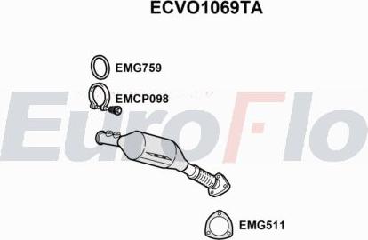 EuroFlo ECVO1069TA - Каталізатор autocars.com.ua