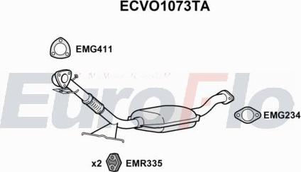 EuroFlo ECVO1073TA - Каталізатор autocars.com.ua