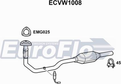 EuroFlo ECVW1008 - Каталізатор autocars.com.ua