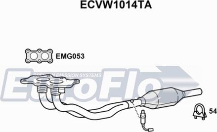 EuroFlo ECVW1014TA - Каталізатор autocars.com.ua