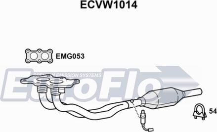 EuroFlo ECVW1014 - Каталізатор autocars.com.ua