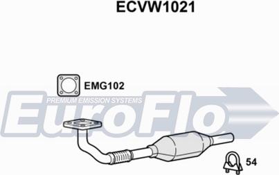 EuroFlo ECVW1021 - Каталізатор autocars.com.ua