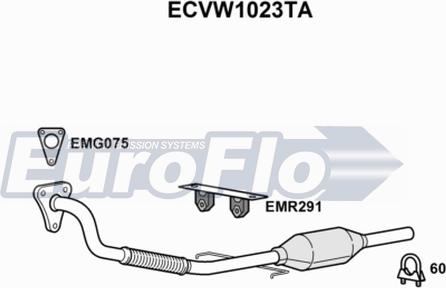 EuroFlo ECVW1023TA - Каталізатор autocars.com.ua