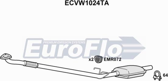 EuroFlo ECVW1024TA - Каталізатор autocars.com.ua