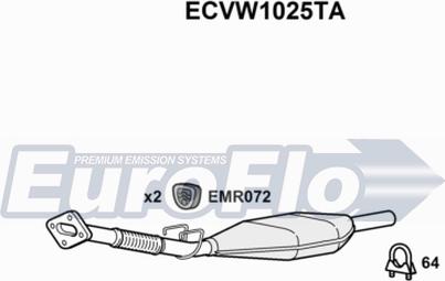 EuroFlo ECVW1025TA - Каталізатор autocars.com.ua