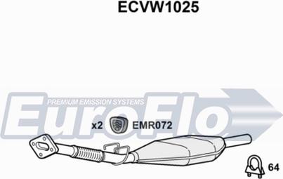 EuroFlo ECVW1025 - Каталізатор autocars.com.ua