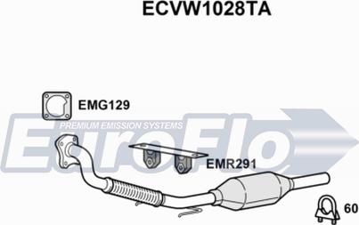 EuroFlo ECVW1028TA - Каталізатор autocars.com.ua