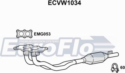 EuroFlo ECVW1034 - Каталізатор autocars.com.ua