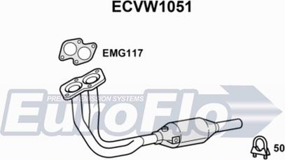 EuroFlo ECVW1051 - Каталізатор autocars.com.ua
