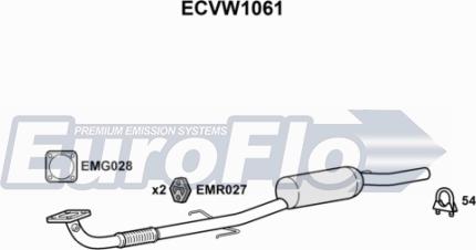 EuroFlo ECVW1061 - Каталізатор autocars.com.ua