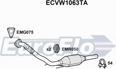 EuroFlo ECVW1063TA - Каталізатор autocars.com.ua