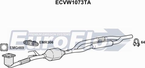 EuroFlo ECVW1073TA - Каталізатор autocars.com.ua