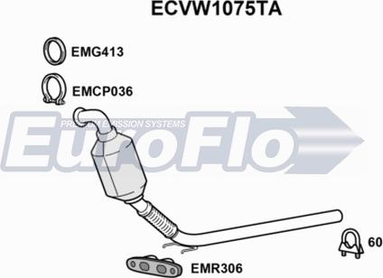 EuroFlo ECVW1075TA - Каталізатор autocars.com.ua