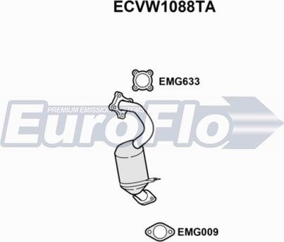 EuroFlo ECVW1088TA - Каталізатор autocars.com.ua