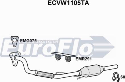 EuroFlo ECVW1105TA - Каталізатор autocars.com.ua