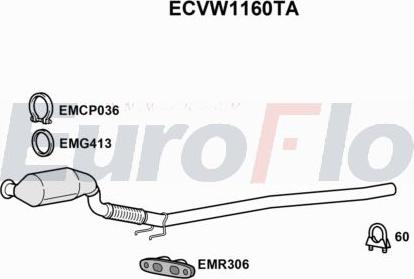 EuroFlo ECVW1160TA - Каталізатор autocars.com.ua