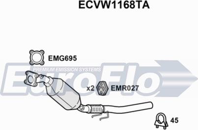 EuroFlo ECVW1168TA - Каталізатор autocars.com.ua