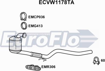 EuroFlo ECVW1178TA - Каталізатор autocars.com.ua