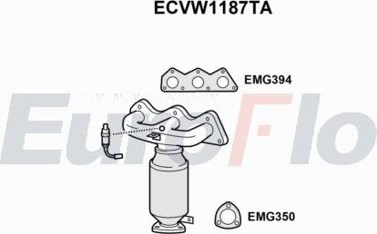 EuroFlo ECVW1187TA - Каталізатор autocars.com.ua