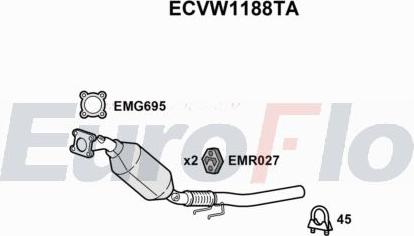 EuroFlo ECVW1188TA - Каталізатор autocars.com.ua