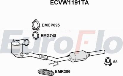 EuroFlo ECVW1191TA - Каталізатор autocars.com.ua