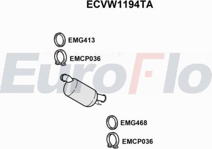 EuroFlo ECVW1194TA - Каталізатор autocars.com.ua