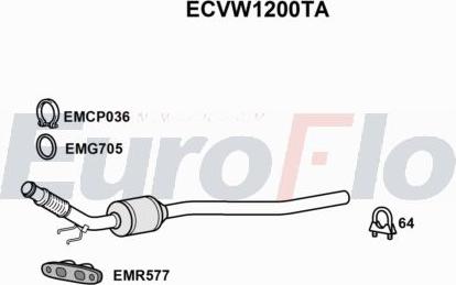 EuroFlo ECVW1200TA - Каталізатор autocars.com.ua