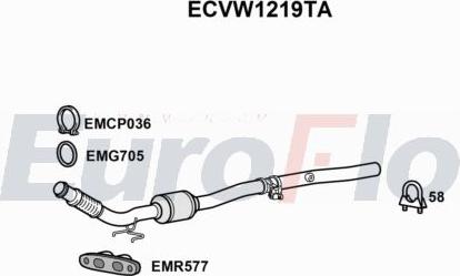 EuroFlo ECVW1219TA - Каталізатор autocars.com.ua