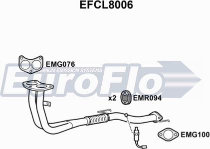 EuroFlo EFCL8006 - Труба вихлопного газу autocars.com.ua