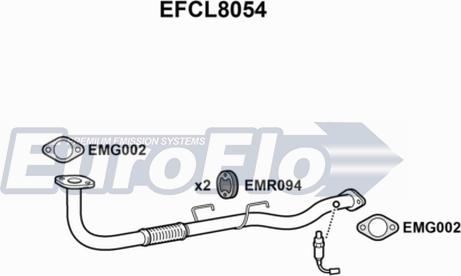 EuroFlo EFCL8054 - Труба вихлопного газу autocars.com.ua