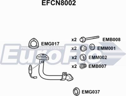 EuroFlo EFCN8002 - Труба вихлопного газу autocars.com.ua