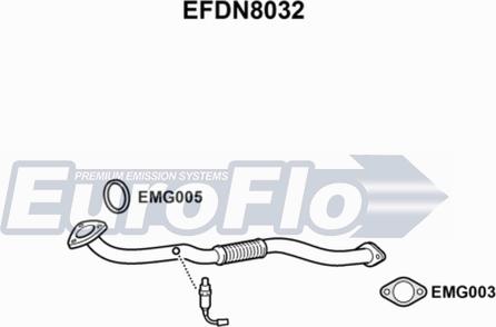 EuroFlo EFDN8032 - Труба вихлопного газу autocars.com.ua