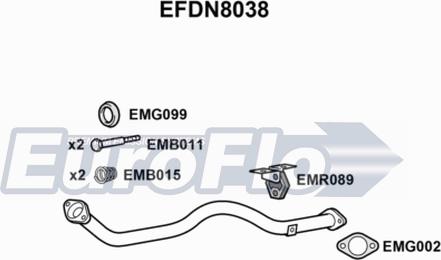 EuroFlo EFDN8038 - Труба вихлопного газу autocars.com.ua