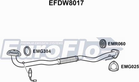 EuroFlo EFDW8017 - Труба вихлопного газу autocars.com.ua