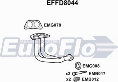 EuroFlo EFFD8044 - Труба вихлопного газу autocars.com.ua