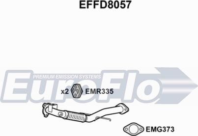 EuroFlo EFFD8057 - Труба вихлопного газу autocars.com.ua