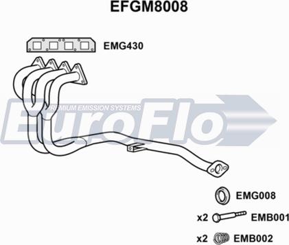 EuroFlo EFGM8008 - Труба вихлопного газу autocars.com.ua