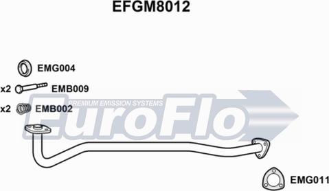 EuroFlo EFGM8012 - Труба вихлопного газу autocars.com.ua