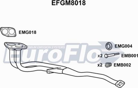 EuroFlo EFGM8018 - Труба вихлопного газу autocars.com.ua