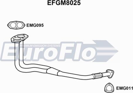 EuroFlo EFGM8025 - Труба вихлопного газу autocars.com.ua