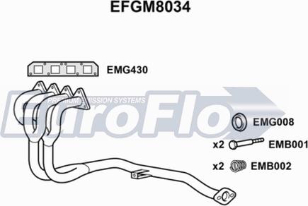 EuroFlo EFGM8034 - Труба вихлопного газу autocars.com.ua