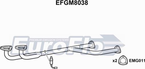 EuroFlo EFGM8038 - Труба вихлопного газу autocars.com.ua