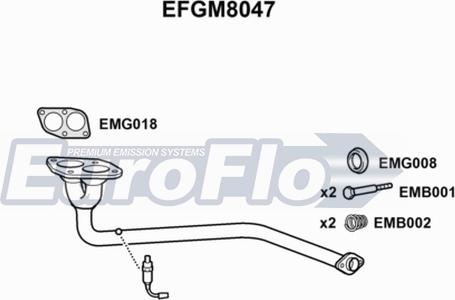 EuroFlo EFGM8047 - Труба вихлопного газу autocars.com.ua