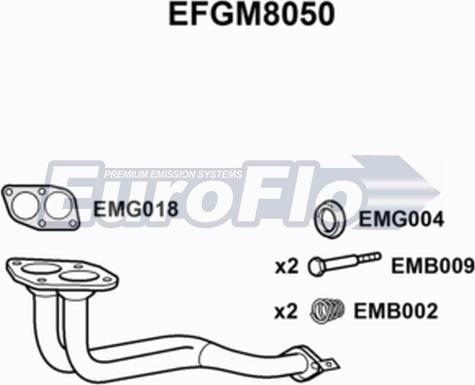 EuroFlo EFGM8050 - Труба вихлопного газу autocars.com.ua