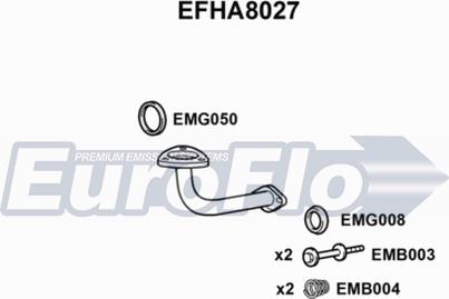 EuroFlo EFHA8027 - Труба вихлопного газу autocars.com.ua