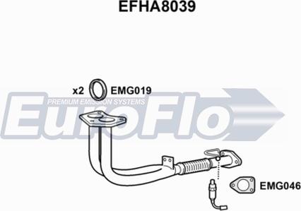 EuroFlo EFHA8039 - Труба вихлопного газу autocars.com.ua