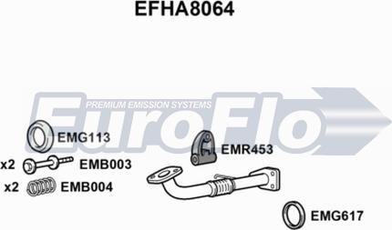 EuroFlo EFHA8064 - Труба вихлопного газу autocars.com.ua