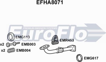 EuroFlo EFHA8071 - Труба вихлопного газу autocars.com.ua