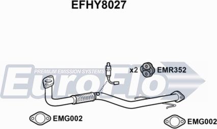 EuroFlo EFHY8027 - Труба вихлопного газу autocars.com.ua