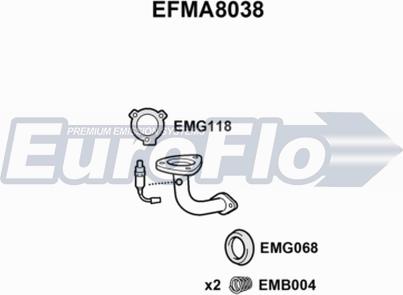 EuroFlo EFMA8038 - Труба вихлопного газу autocars.com.ua